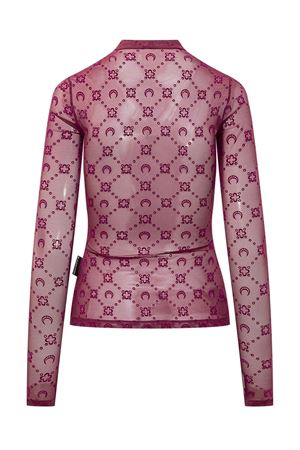 Top in maglia floccata Second Skin MARINE SERRE | WTO388ACJER0005PU70